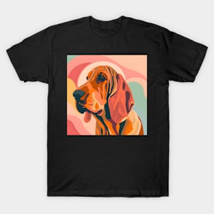 Retro Bloodhound: Pastel Pup Revival T-Shirt